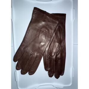 VTG made In Italy Leather Gloves Dark Brown 7
